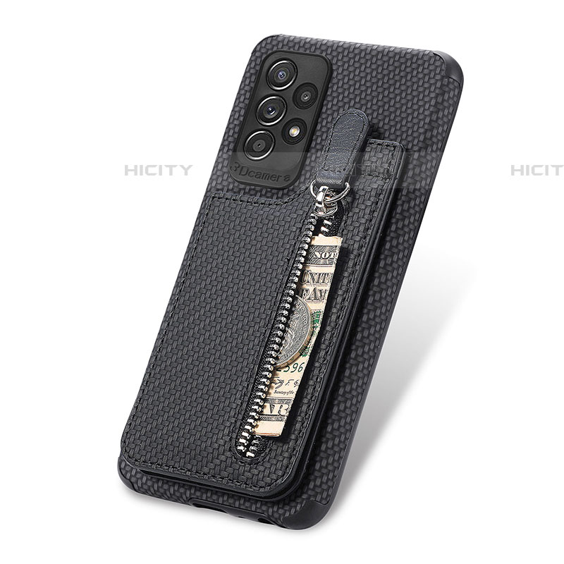 Samsung Galaxy A72 5G用極薄ソフトケース シリコンケース 耐衝撃 全面保護 マグネット式 バンパー S02D サムスン ブラック