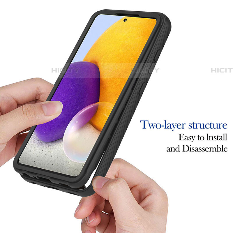 Samsung Galaxy A72 5G用360度 フルカバー ハイブリットバンパーケース クリア透明 プラスチック カバー ZJ1 サムスン 