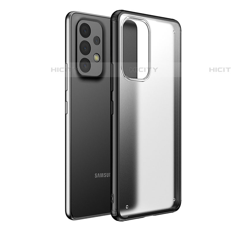 Samsung Galaxy A73 5G用ハイブリットバンパーケース クリア透明 プラスチック カバー サムスン ブラック