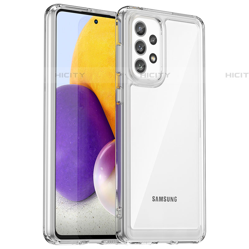 Samsung Galaxy A73 5G用ハイブリットバンパーケース クリア透明 プラスチック カバー J01S サムスン クリア