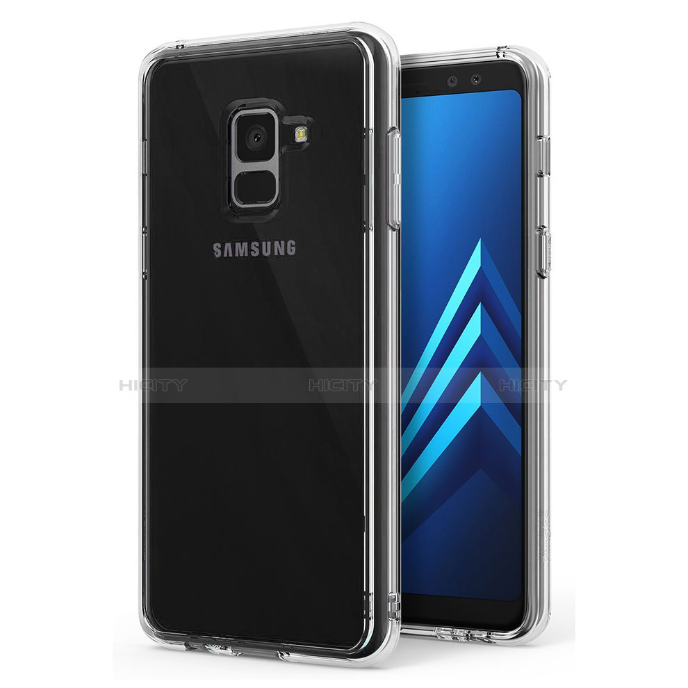 Samsung Galaxy A8 (2018) A530F用極薄ソフトケース シリコンケース 耐衝撃 全面保護 クリア透明 T02 サムスン クリア