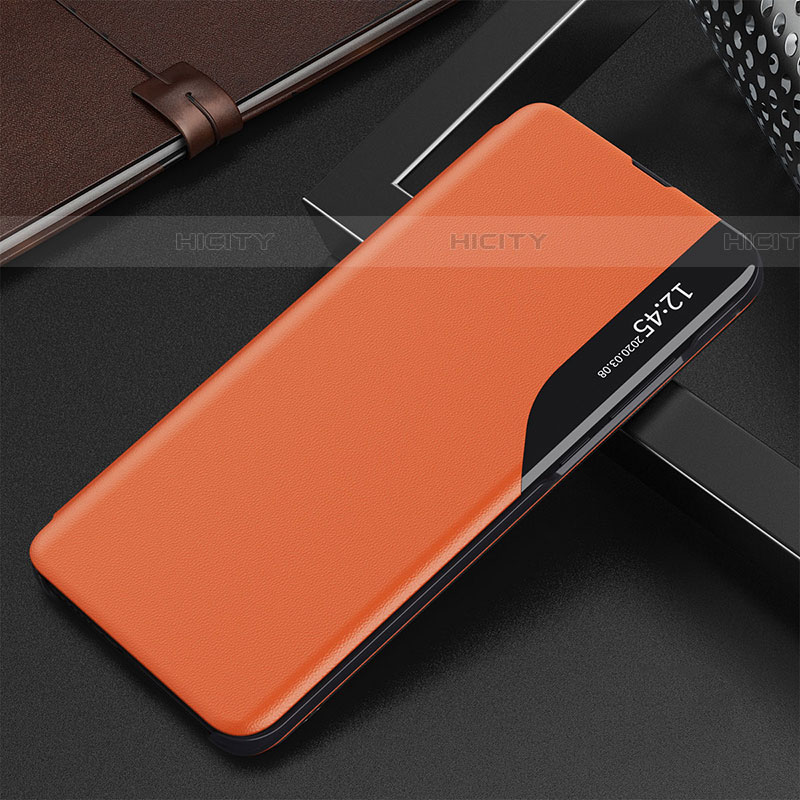 Samsung Galaxy A82 5G用手帳型 レザーケース スタンド カバー QH3 サムスン オレンジ