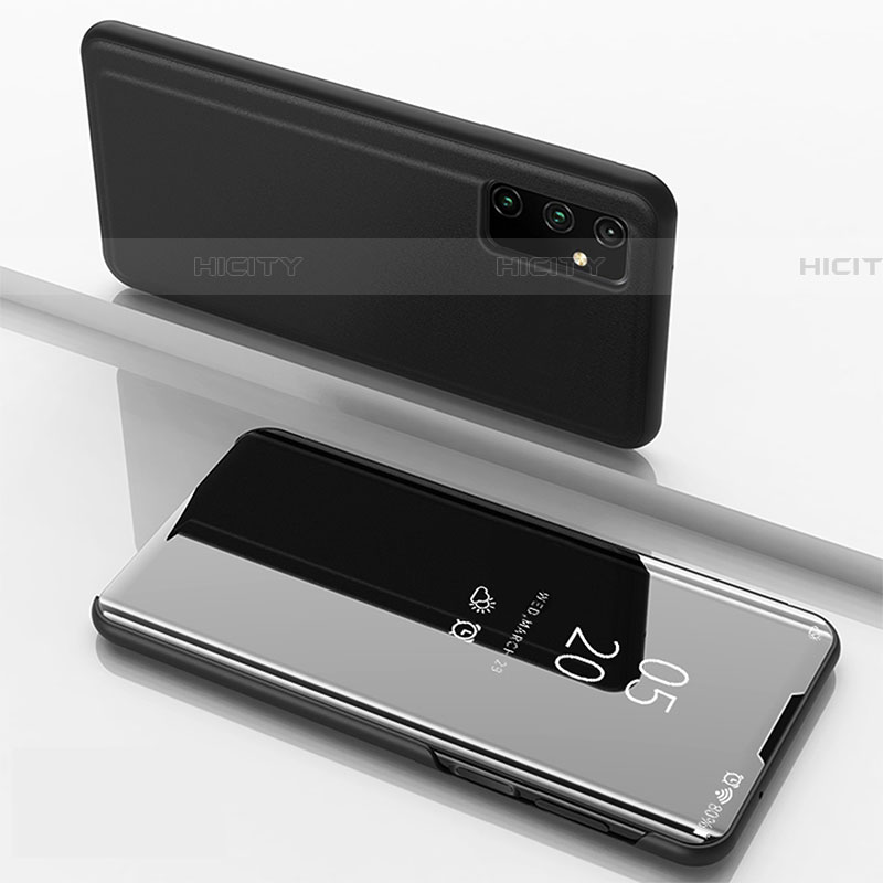 Samsung Galaxy A82 5G用手帳型 レザーケース スタンド 鏡面 カバー ZL1 サムスン ブラック