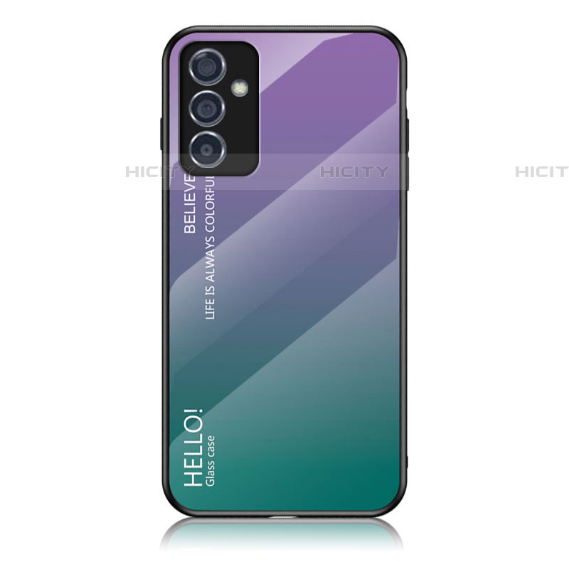 Samsung Galaxy A82 5G用ハイブリットバンパーケース プラスチック 鏡面 虹 グラデーション 勾配色 カバー LS1 サムスン 