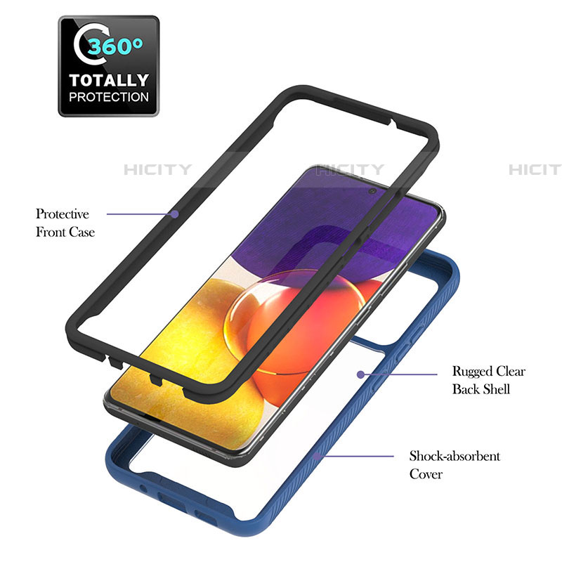 Samsung Galaxy A82 5G用360度 フルカバー ハイブリットバンパーケース クリア透明 プラスチック カバー ZJ2 サムスン 