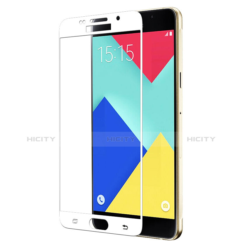 Samsung Galaxy A9 (2016) A9000用強化ガラス フル液晶保護フィルム F03 サムスン ホワイト