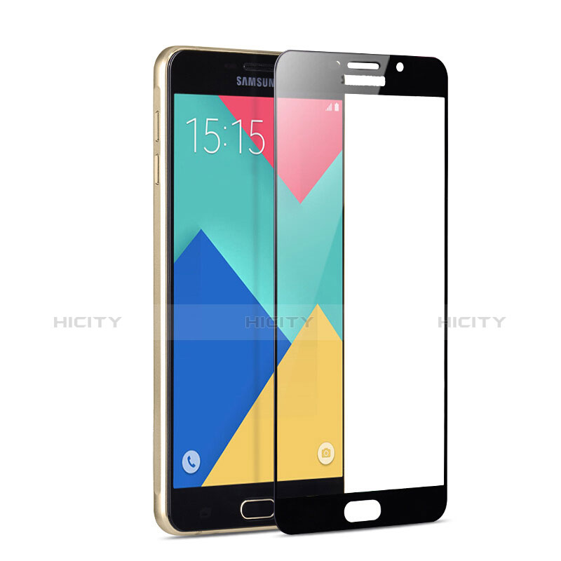 Samsung Galaxy A9 Pro (2016) SM-A9100用強化ガラス フル液晶保護フィルム F02 サムスン ブラック