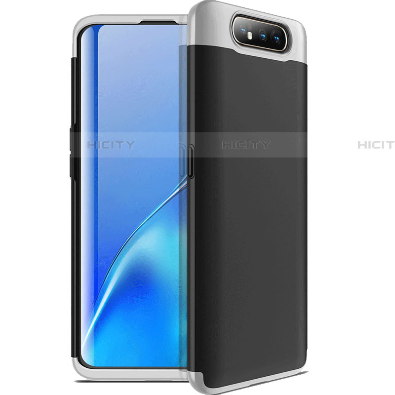 Samsung Galaxy A90 4G用ハードケース プラスチック 質感もマット 前面と背面 360度 フルカバー C01 サムスン シルバー・ブラック