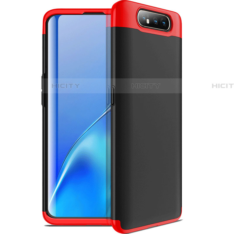 Samsung Galaxy A90 4G用ハードケース プラスチック 質感もマット 前面と背面 360度 フルカバー C01 サムスン レッド・ブラック