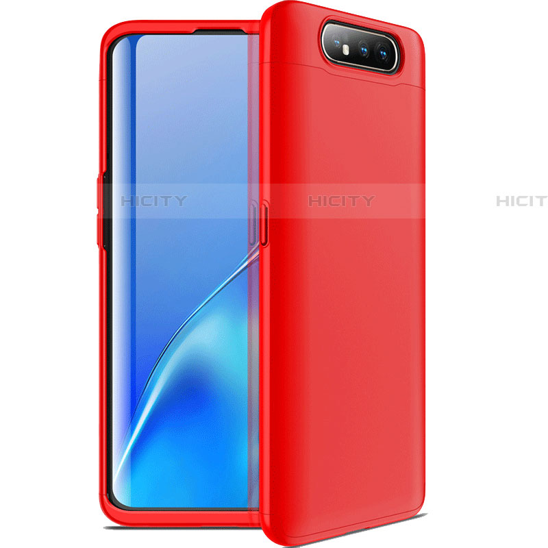 Samsung Galaxy A90 4G用ハードケース プラスチック 質感もマット 前面と背面 360度 フルカバー C01 サムスン レッド