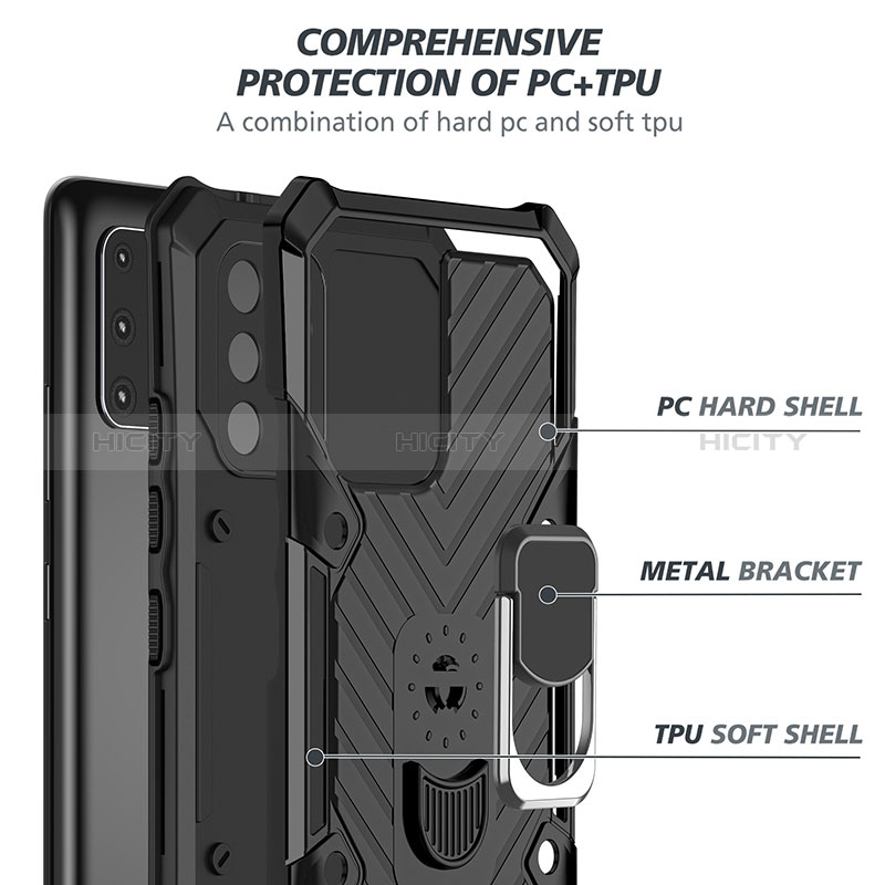 Samsung Galaxy A91用ハイブリットバンパーケース プラスチック アンド指輪 マグネット式 YF1 サムスン 