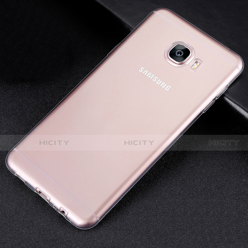 Samsung Galaxy C5 SM-C5000用極薄ソフトケース シリコンケース 耐衝撃 全面保護 クリア透明 R01 サムスン クリア