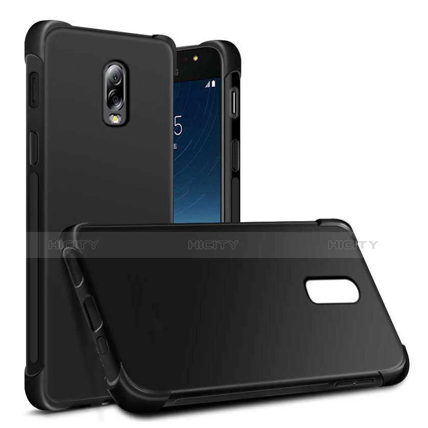 Samsung Galaxy C7 (2017)用360度 フルカバー極薄ソフトケース シリコンケース 耐衝撃 全面保護 サムスン ブラック