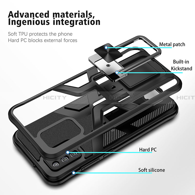 Samsung Galaxy F02S SM-E025F用ハイブリットバンパーケース プラスチック アンド指輪 マグネット式 ZL1 サムスン 