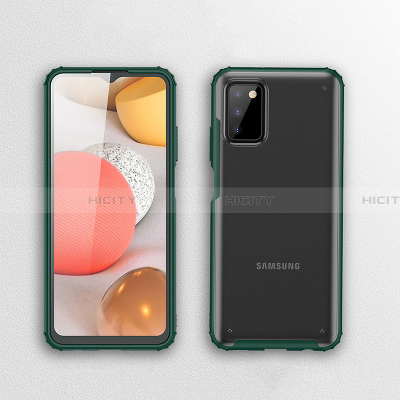 Samsung Galaxy F02S SM-E025F用ハイブリットバンパーケース クリア透明 プラスチック カバー サムスン 