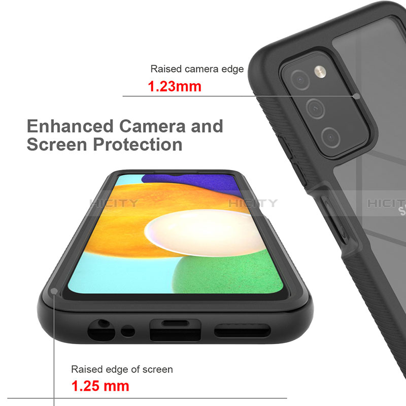 Samsung Galaxy F02S SM-E025F用360度 フルカバー ハイブリットバンパーケース クリア透明 プラスチック カバー ZJ4 サムスン 