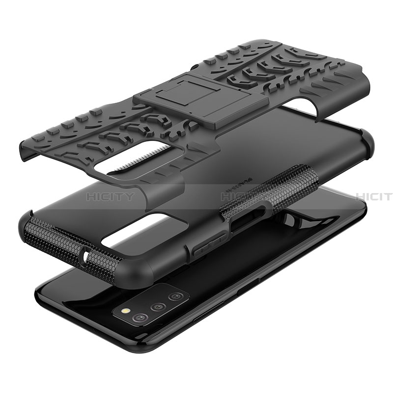 Samsung Galaxy F02S SM-E025F用ハイブリットバンパーケース スタンド プラスチック 兼シリコーン カバー JX1 サムスン 