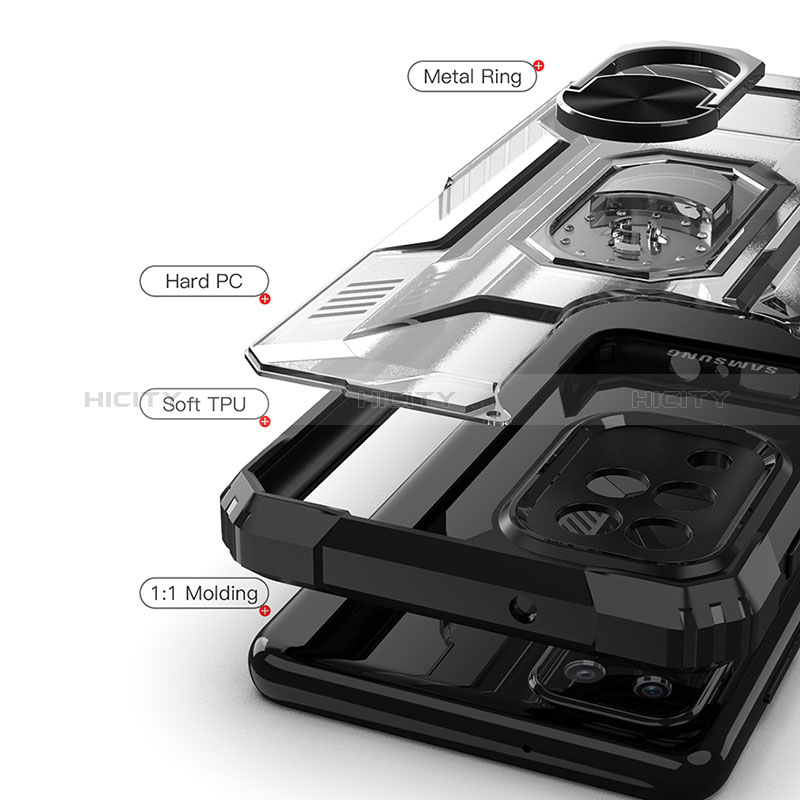 Samsung Galaxy F12用ハイブリットバンパーケース プラスチック アンド指輪 マグネット式 J03S サムスン 