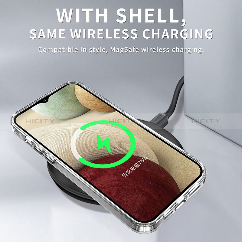 Samsung Galaxy F12用ハイブリットバンパーケース クリア透明 プラスチック カバー AC1 サムスン 