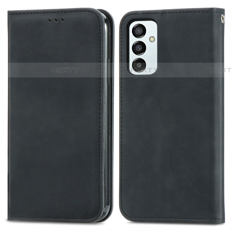 Samsung Galaxy F23 5G用手帳型 レザーケース スタンド カバー S04D サムスン ブラック