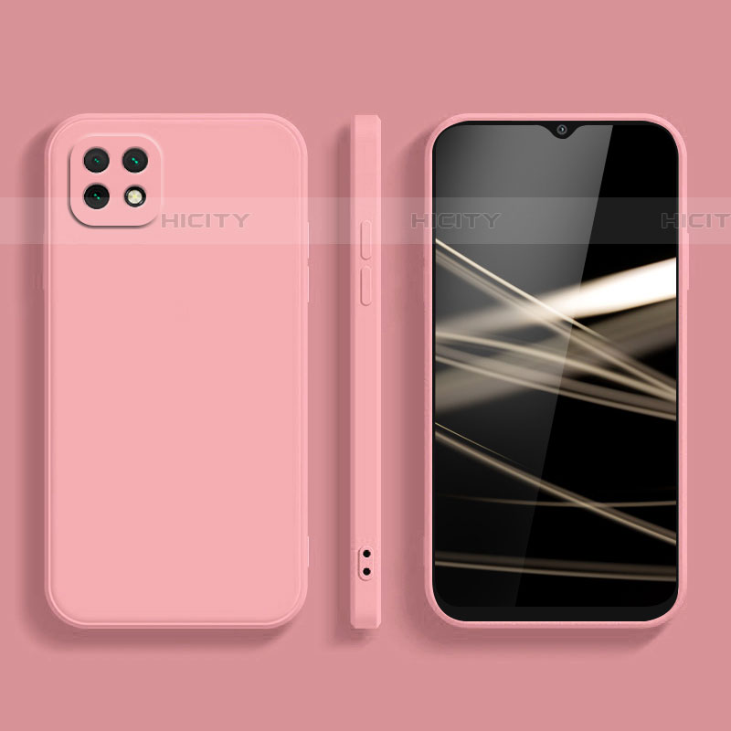 Samsung Galaxy F42 5G用360度 フルカバー極薄ソフトケース シリコンケース 耐衝撃 全面保護 バンパー サムスン ピンク