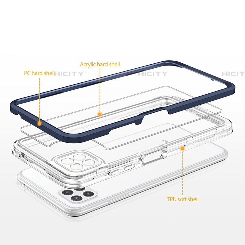 Samsung Galaxy F42 5G用ハイブリットバンパーケース クリア透明 プラスチック 鏡面 カバー MQ1 サムスン 