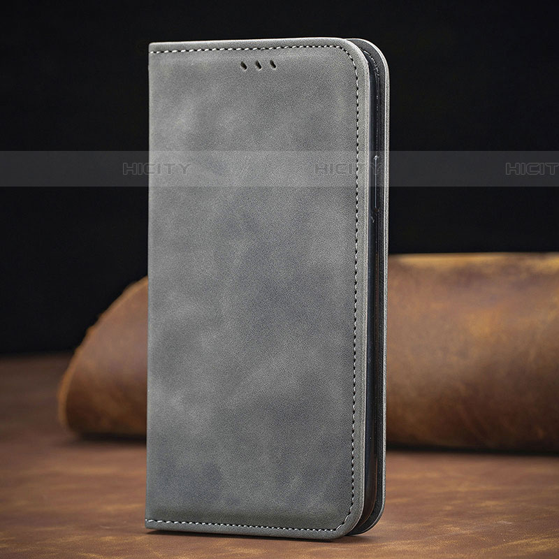 Samsung Galaxy F62 5G用手帳型 レザーケース スタンド カバー S06D サムスン グレー