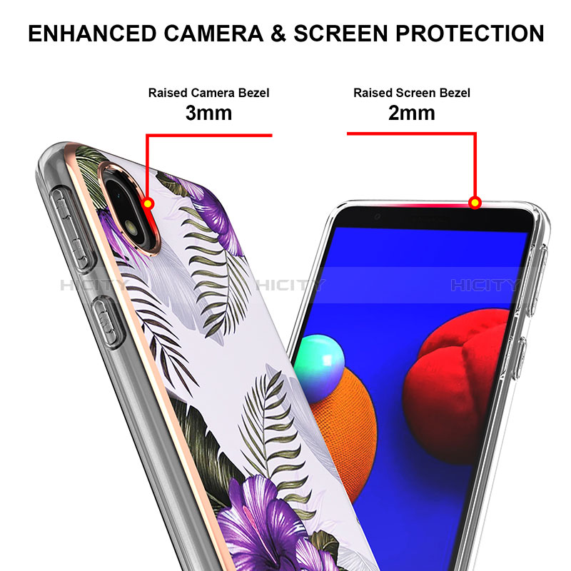 Samsung Galaxy M01 Core用シリコンケース ソフトタッチラバー バタフライ パターン カバー Y03B サムスン 