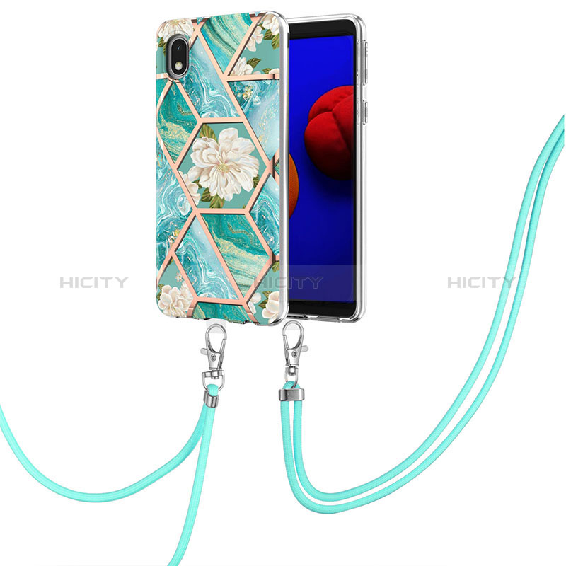 Samsung Galaxy M01 Core用シリコンケース ソフトタッチラバー バタフライ パターン カバー 携帯ストラップ Y02B サムスン 