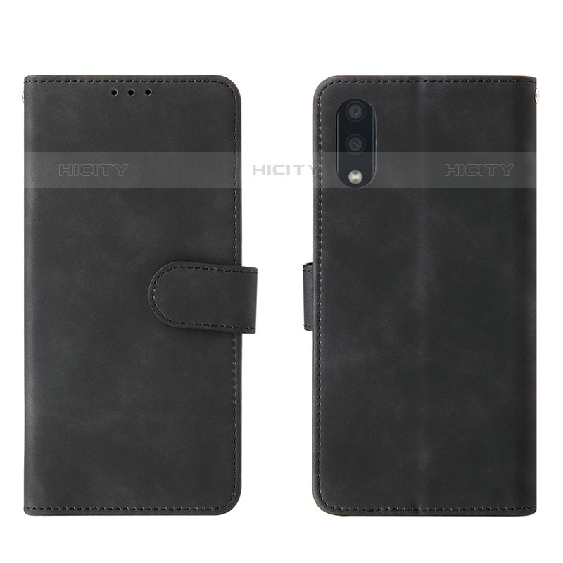 Samsung Galaxy M02用手帳型 レザーケース スタンド カバー L01Z サムスン ブラック