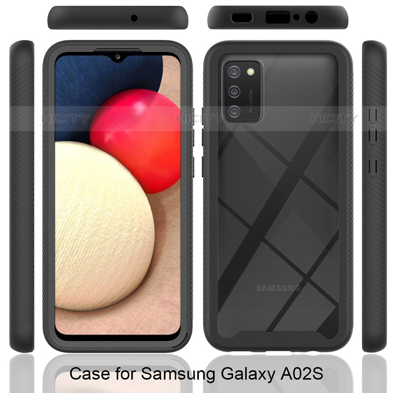 Samsung Galaxy M02s用360度 フルカバー ハイブリットバンパーケース クリア透明 プラスチック カバー JX1 サムスン 