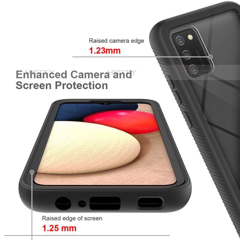 Samsung Galaxy M02s用360度 フルカバー ハイブリットバンパーケース クリア透明 プラスチック カバー JX1 サムスン 