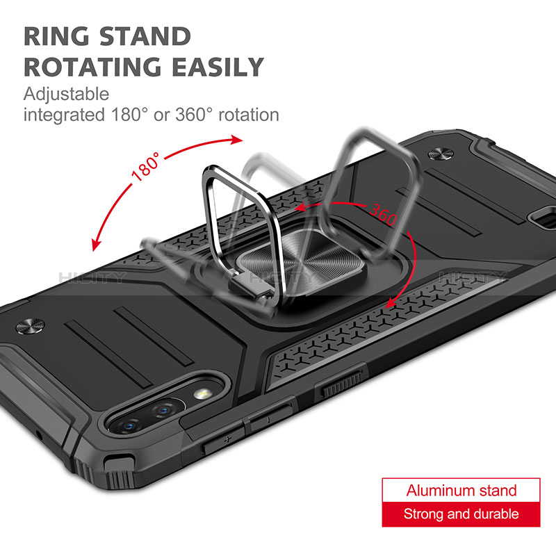 Samsung Galaxy M10用ハイブリットバンパーケース プラスチック アンド指輪 マグネット式 MQ1 サムスン 