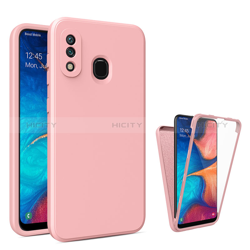 Samsung Galaxy M10S用360度 フルカバー ハイブリットバンパーケース クリア透明 プラスチック カバー MJ1 サムスン ローズゴールド