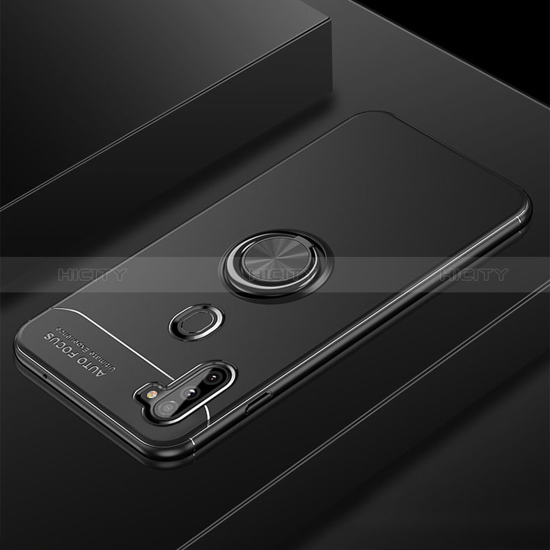 Samsung Galaxy M11用極薄ソフトケース シリコンケース 耐衝撃 全面保護 アンド指輪 マグネット式 バンパー サムスン ブラック