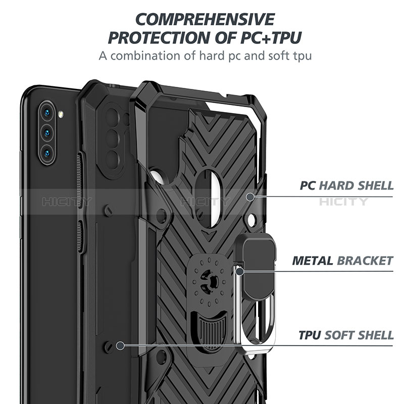 Samsung Galaxy M11用ハイブリットバンパーケース プラスチック アンド指輪 マグネット式 YF1 サムスン 