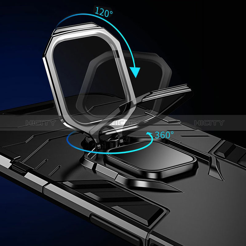 Samsung Galaxy M12用ハイブリットバンパーケース プラスチック アンド指輪 マグネット式 R01 サムスン 