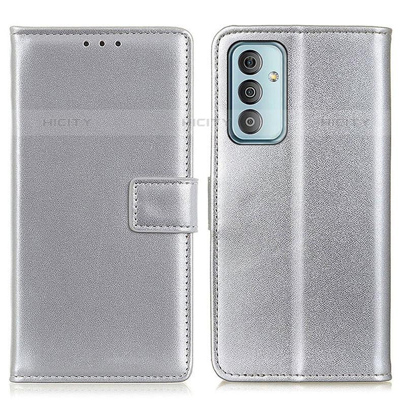 Samsung Galaxy M23 5G用手帳型 レザーケース スタンド カバー A08D サムスン シルバー