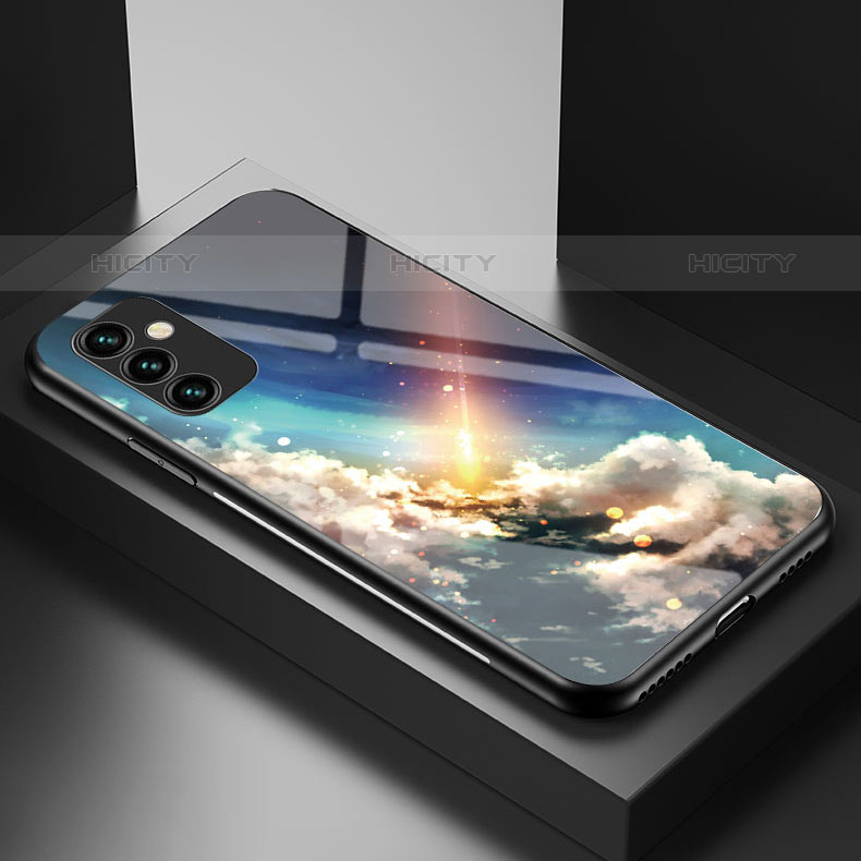 Samsung Galaxy M23 5G用ハイブリットバンパーケース プラスチック パターン 鏡面 カバー LS1 サムスン 