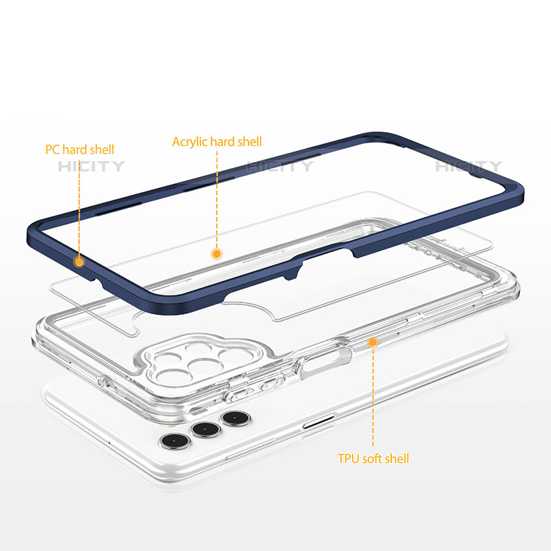 Samsung Galaxy M32 5G用ハイブリットバンパーケース クリア透明 プラスチック 鏡面 カバー MQ1 サムスン 