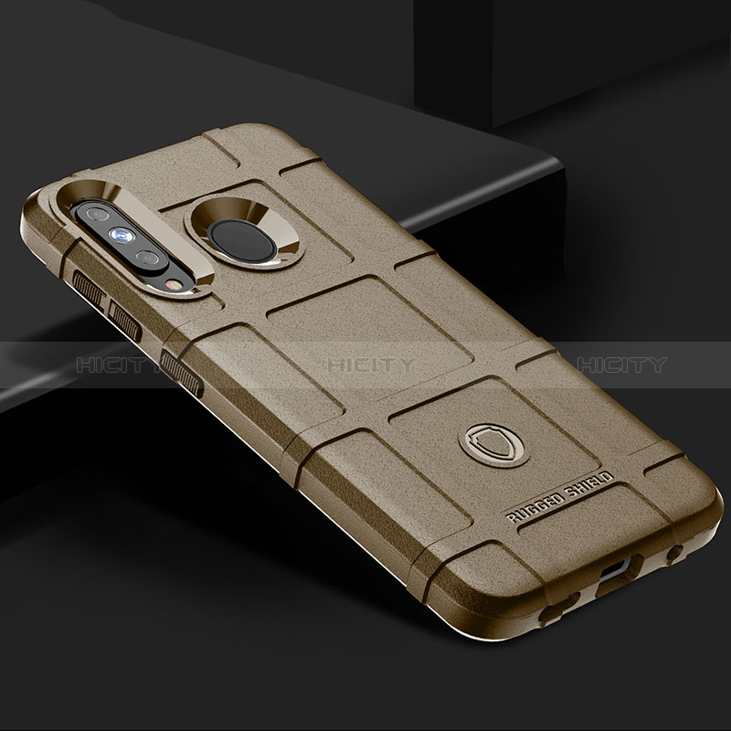 Samsung Galaxy M40用360度 フルカバー極薄ソフトケース シリコンケース 耐衝撃 全面保護 バンパー J02S サムスン ブラウン