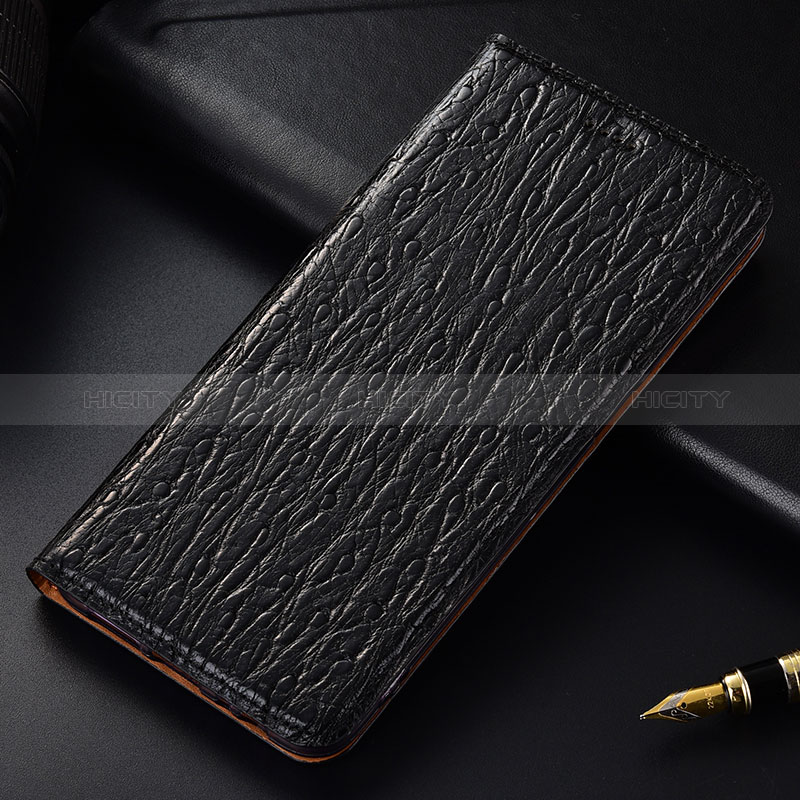 Samsung Galaxy M40用手帳型 レザーケース スタンド カバー H15P サムスン ブラック