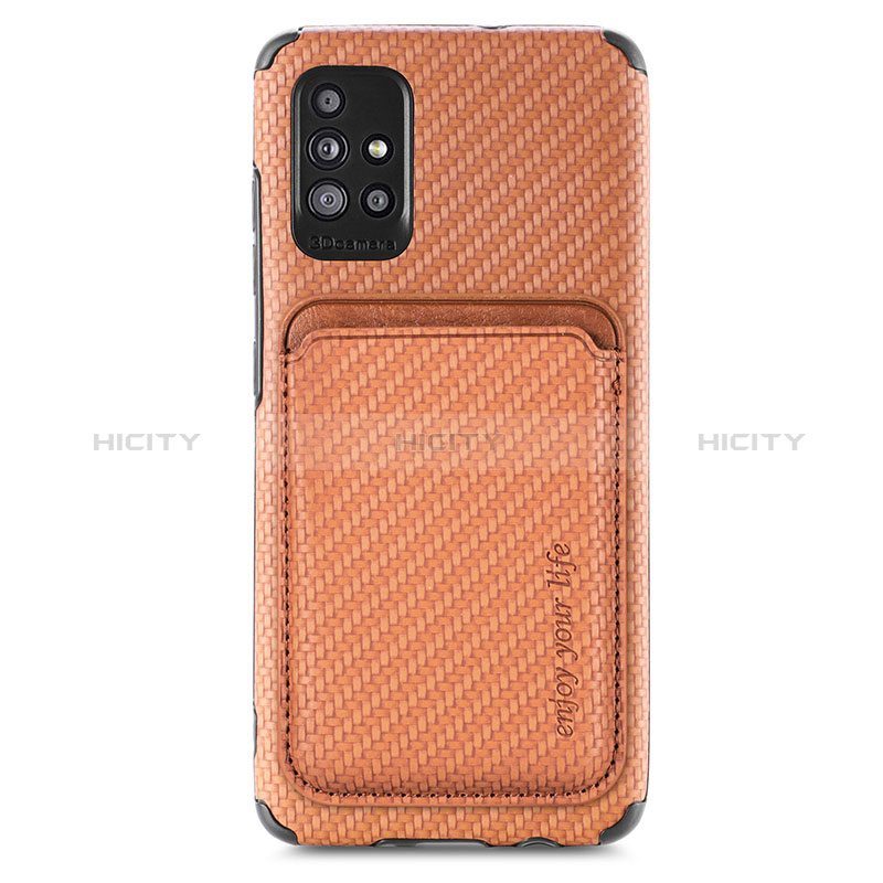 Samsung Galaxy M40S用極薄ソフトケース シリコンケース 耐衝撃 全面保護 マグネット式 バンパー S01D サムスン ブラウン