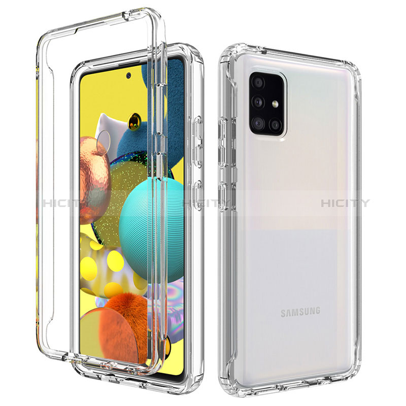 Samsung Galaxy M40S用前面と背面 360度 フルカバー 極薄ソフトケース シリコンケース 耐衝撃 全面保護 バンパー 勾配色 透明 サムスン クリア