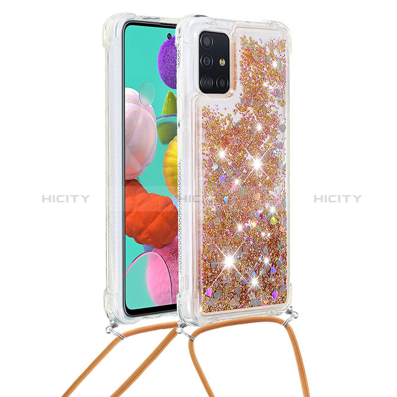 Samsung Galaxy M40S用シリコンケース ソフトタッチラバー ブリンブリン カバー 携帯ストラップ S03 サムスン 