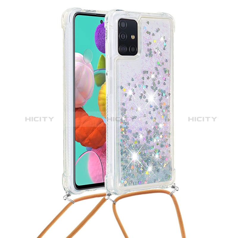 Samsung Galaxy M40S用シリコンケース ソフトタッチラバー ブリンブリン カバー 携帯ストラップ S03 サムスン 