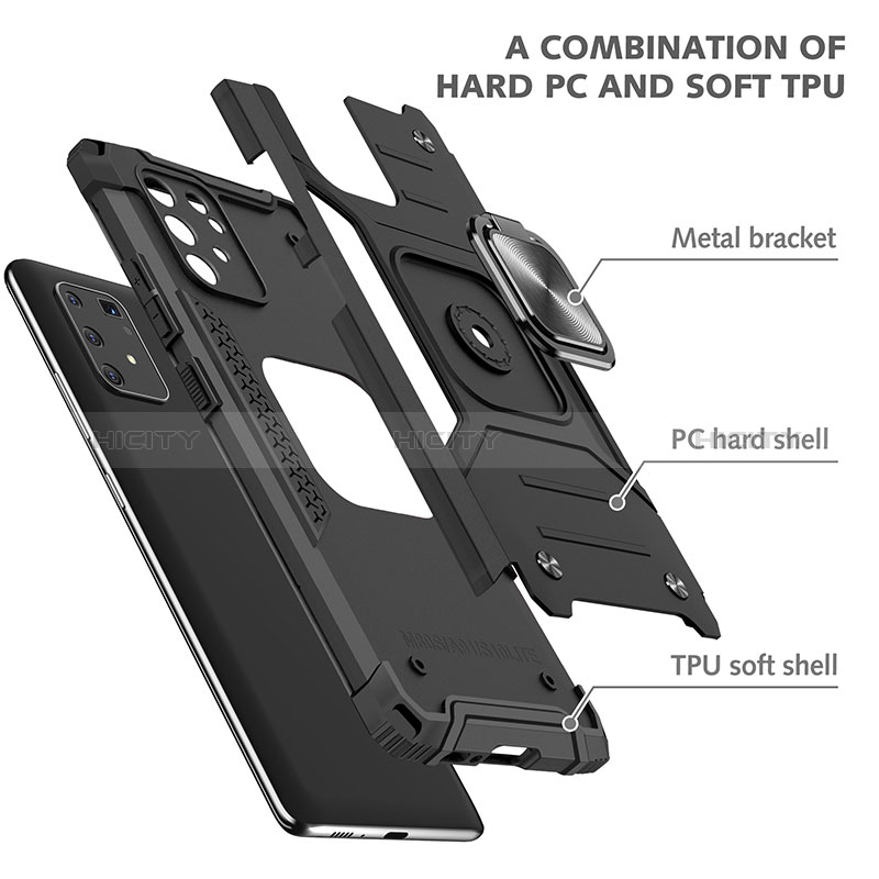 Samsung Galaxy M80S用ハイブリットバンパーケース プラスチック アンド指輪 マグネット式 MQ1 サムスン 