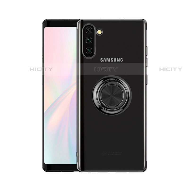 Samsung Galaxy Note 10用極薄ソフトケース シリコンケース 耐衝撃 全面保護 クリア透明 アンド指輪 マグネット式 S01 サムスン 