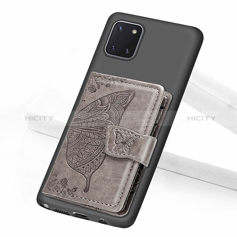 Samsung Galaxy Note 10 Lite用極薄ソフトケース シリコンケース 耐衝撃 全面保護 マグネット式 バンパー S09D サムスン グレー