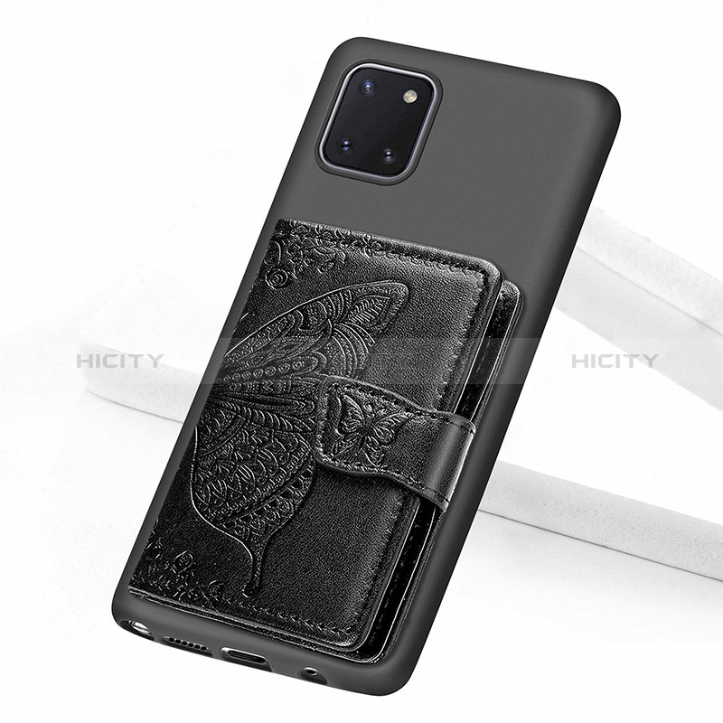 Samsung Galaxy Note 10 Lite用極薄ソフトケース シリコンケース 耐衝撃 全面保護 マグネット式 バンパー S09D サムスン ブラック